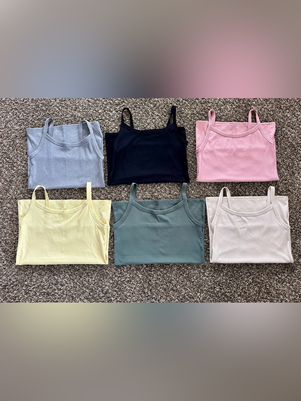 Women’s No Boundaries Ribbed Cami Tops - set of 6 - sizes XS to L